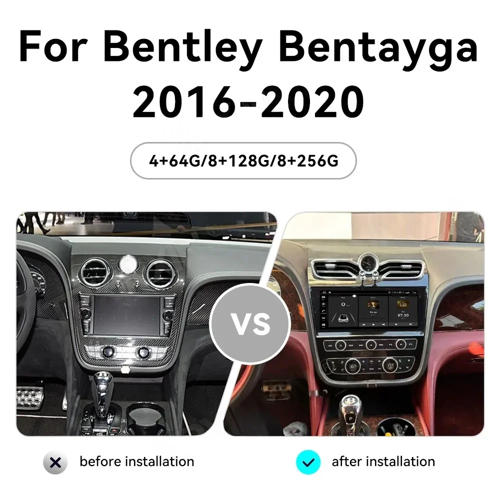 10.9 inch 2025 New Upgrade Android For Bentley Bentayga 2016-2019 Multimedia player Wireless CarPlay Head unit radio