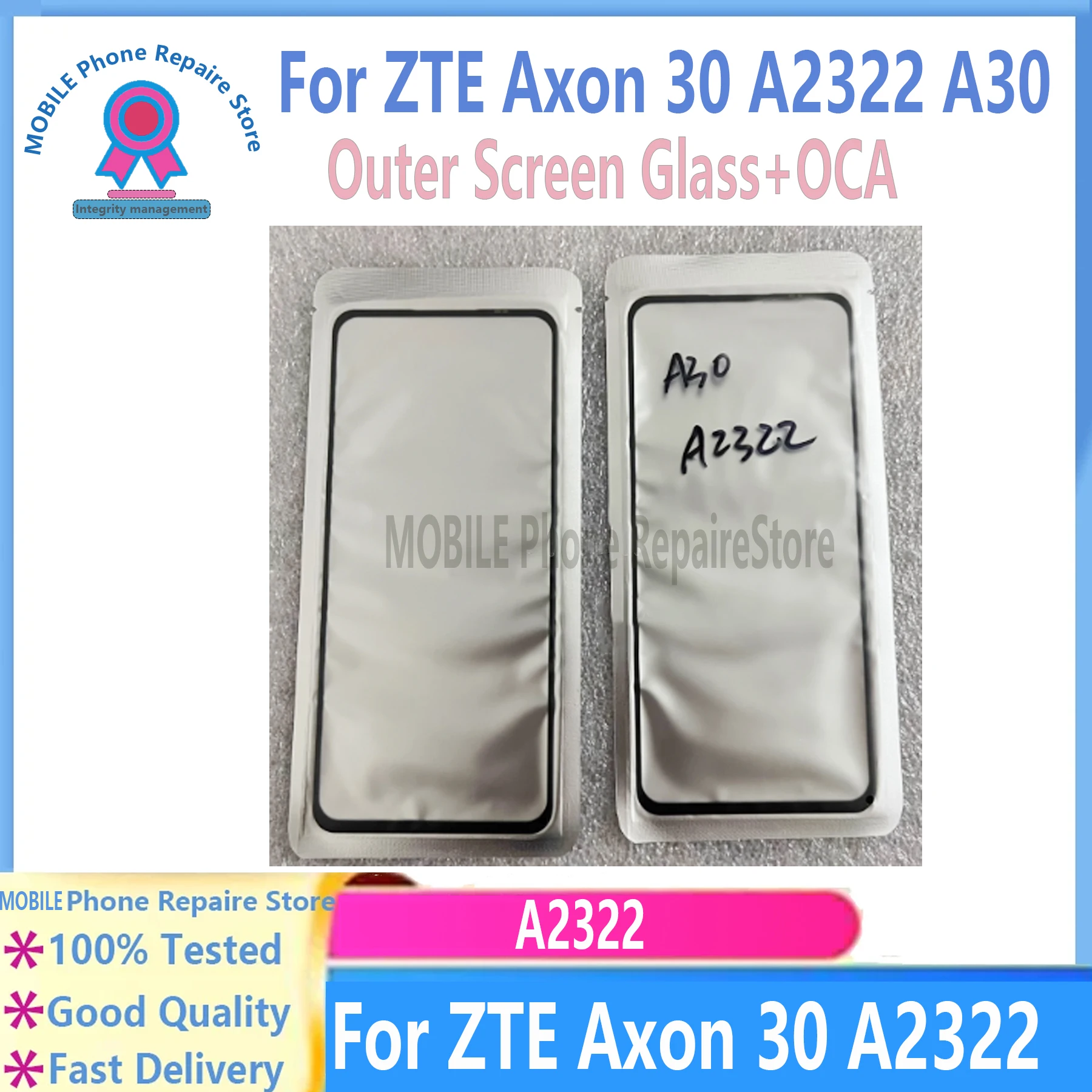 Стекло внешнего экрана + OCA для ZTE Axon30 A2322, передний сенсорный ЖК-дисплей для ZTE A30, замена стекла внешнего экрана