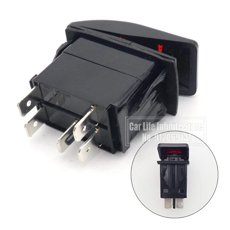 12V 24V ON-OFF 5 Pin Car Boat Caravan Waterproof Rocker Switch Dual Red LED Light Bar For MARINE RV Bus Truck Camper Traile