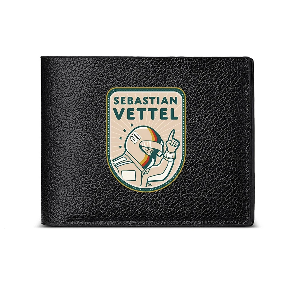 Sebastian Vettel Racing Driver Emblem Men's Wallet Card Holder Casual Business Fashion Print Design