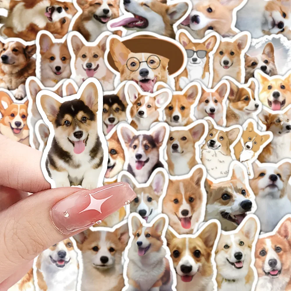 60 Stück Niedliche Realistische Corgi-Graffiti-Aufkleber Kreative Wasserfeste DIY Dekorative Handyhülle Gitarre Kinderspielzeug Sticker