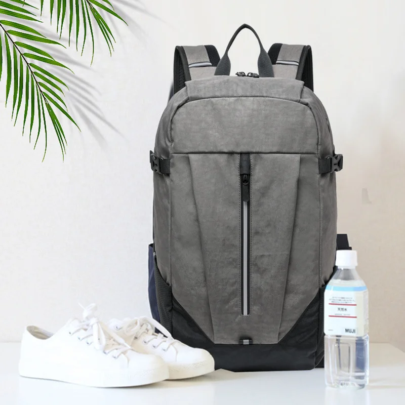 Fashion Simple Men Backpack Casual Travel Knapsack Unisex High Quality Nylon Waterproof Hit Color Rucksack Big Storage Bag Male