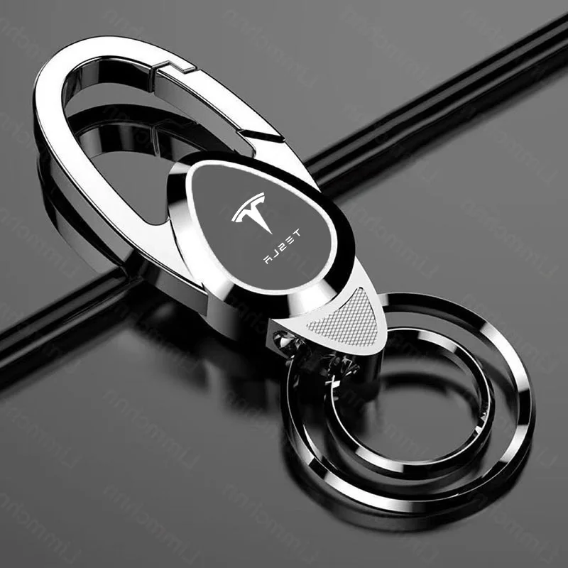 

3D Metal Car Keychain Ring Auto Keychain For Tesla Model 3 Model S Model X Model Y Roadster SpaceX Car Logo Ring Accessories