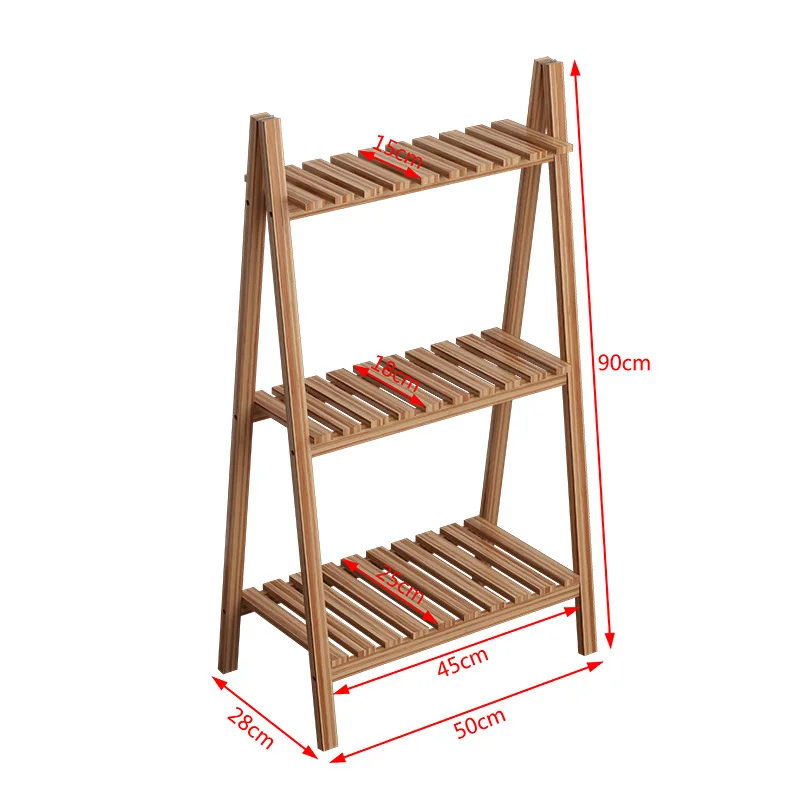 INew Zealand pine Shelf Folding Multi-layer structure Living Room Shelf For Flowers large capacity  plant shelf