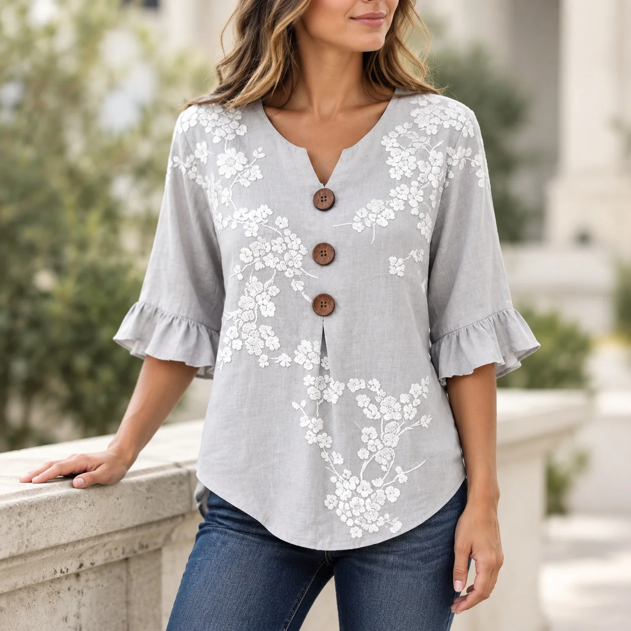 3D Print 3d Effect Top with Loose Fit Japanese and Korean Casual Regular Silhouette Mid Length Casual Wear T Shirts for Women