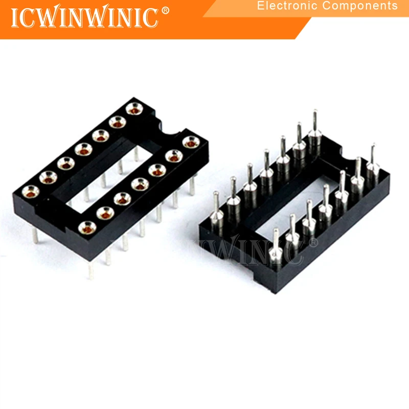 10piece IC socket integrated block in-line DIP single-chip microcomputer chip round hole base sub 14P narrow