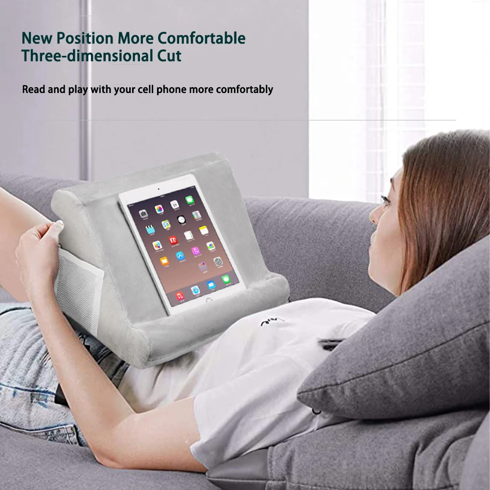 Multi-functional Rascal Reading Pillow Tablet Stand for iPad Samsung Huawei Tablet Stand Multi-angle Soft Pillow Reading Stand