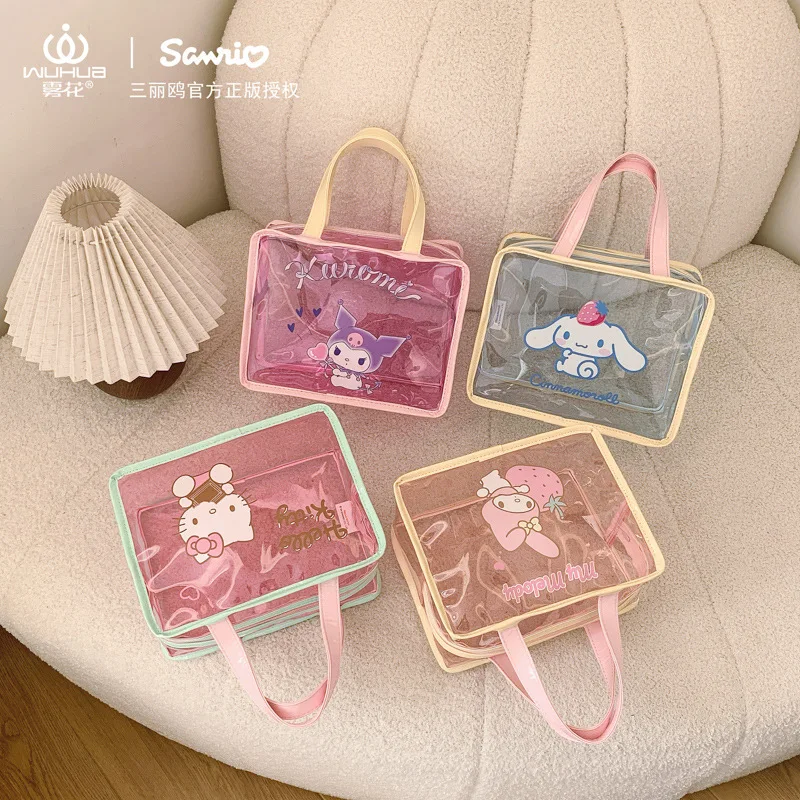 

Оригинальная водонепроницаемая прозрачная косметичка Sanrio с контрастными цветами, для туалетных принадлежностей, фитнеса, ванной и пляжа, женская, модель B