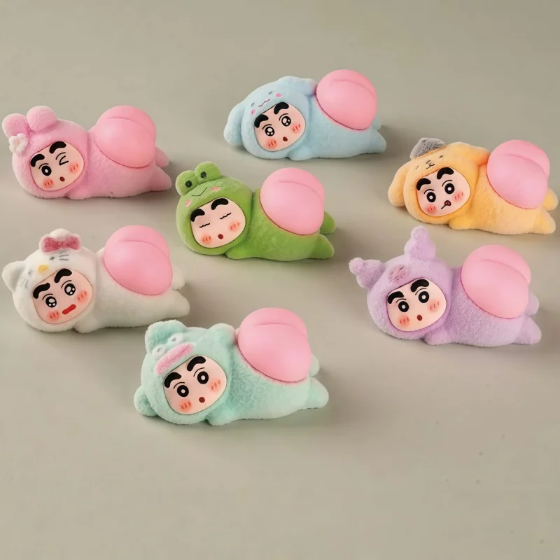 Crayon Shin Chan Butt Open The Door Wand-Antikollisionsaufkleber, niedliches Silikon-Antikollisionspuffer-Pad, Auto-Desktop-Ornament