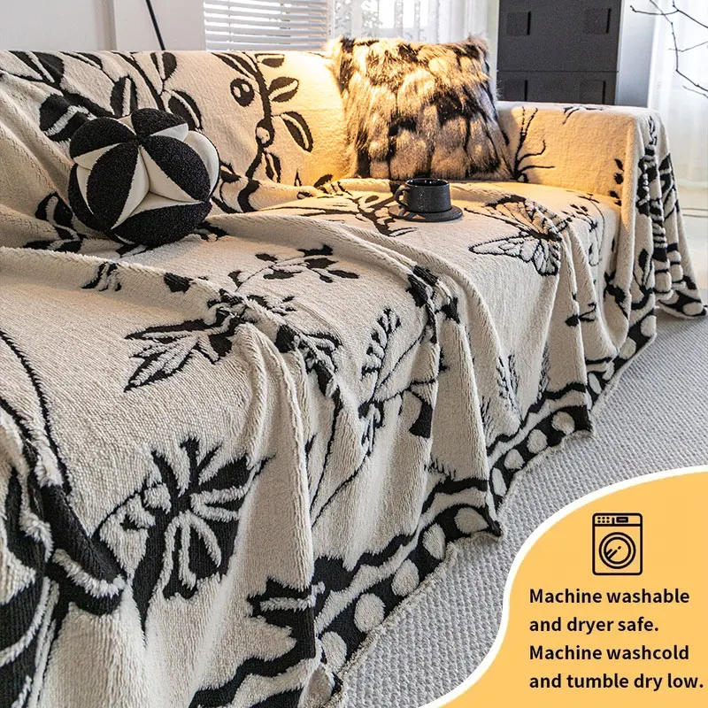1PC-Shu Mianrong Autumn and Winter Edition Thickened Full Cover Sofa Cover Cloth, Wool Carpet, Anti Cat Scratch Sofa Towel