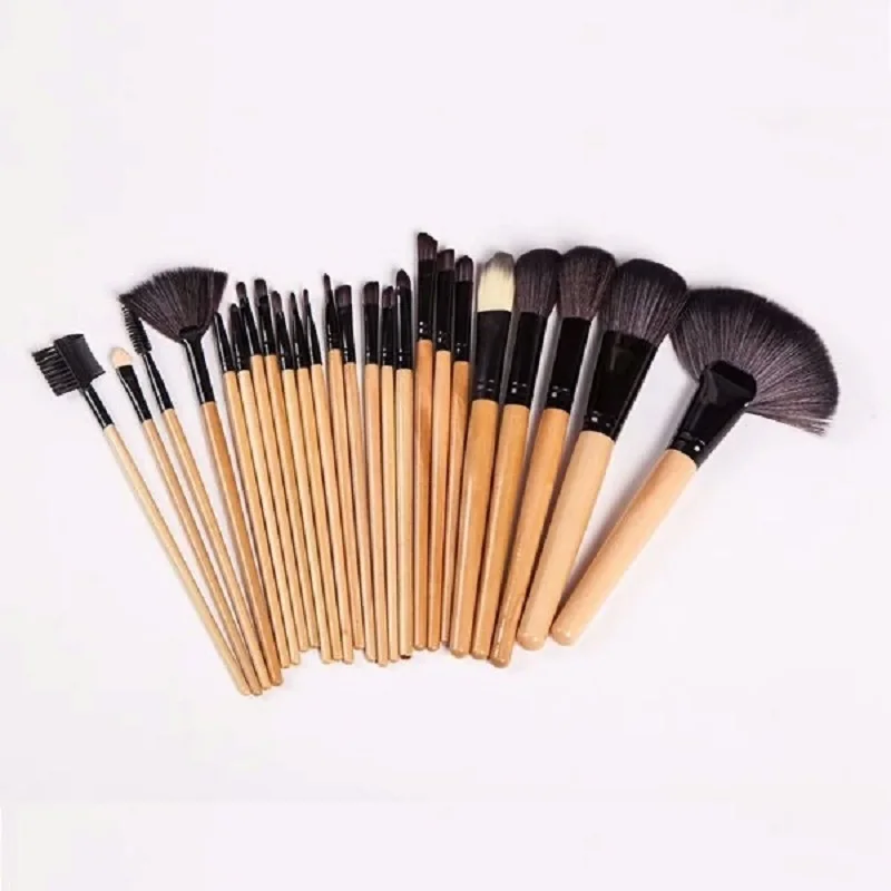 24-delig / zak Professionele make-upborstelsets Cosmetische penselen Wenkbrauwpoeder Foundation Schaduwen Borstel Make-up gereedschap met cadeauzakje