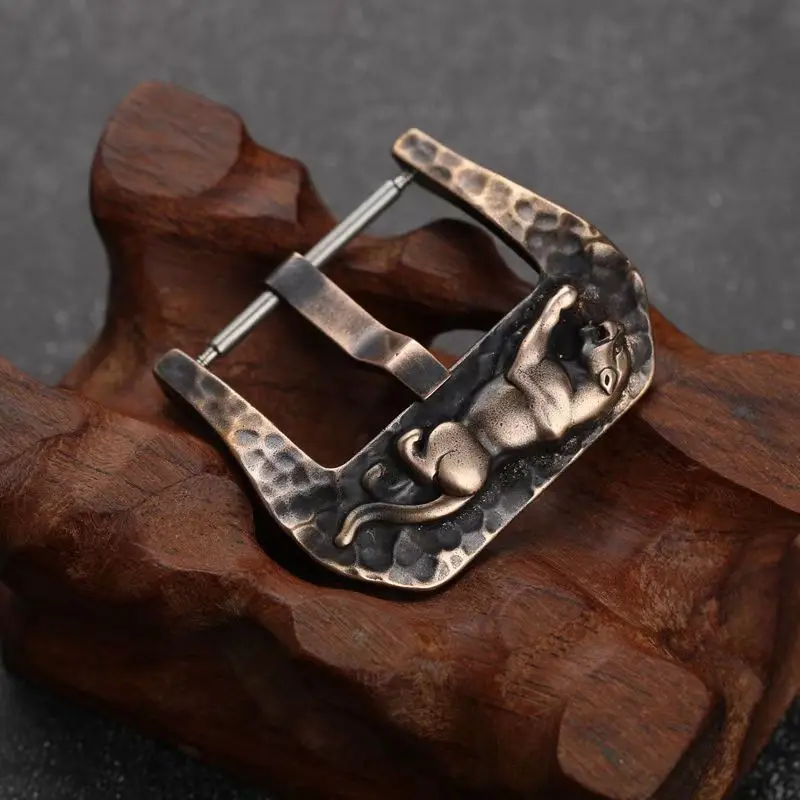 Персонализированная бронзовая застежка ручной работы 20 22 24 26 мм в стиле ретро, подходит для бронзовой застежки для часов