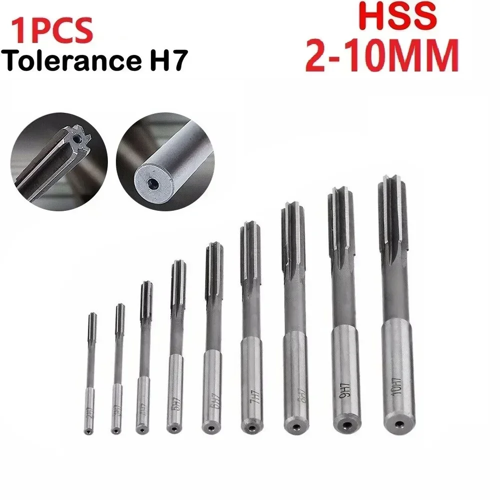 1PC 2-10mm Straight Shank Reamer HSS H7 Machine High Speed Steel Parallel Flute Milling Machine For Metal Plumbing Tool Set