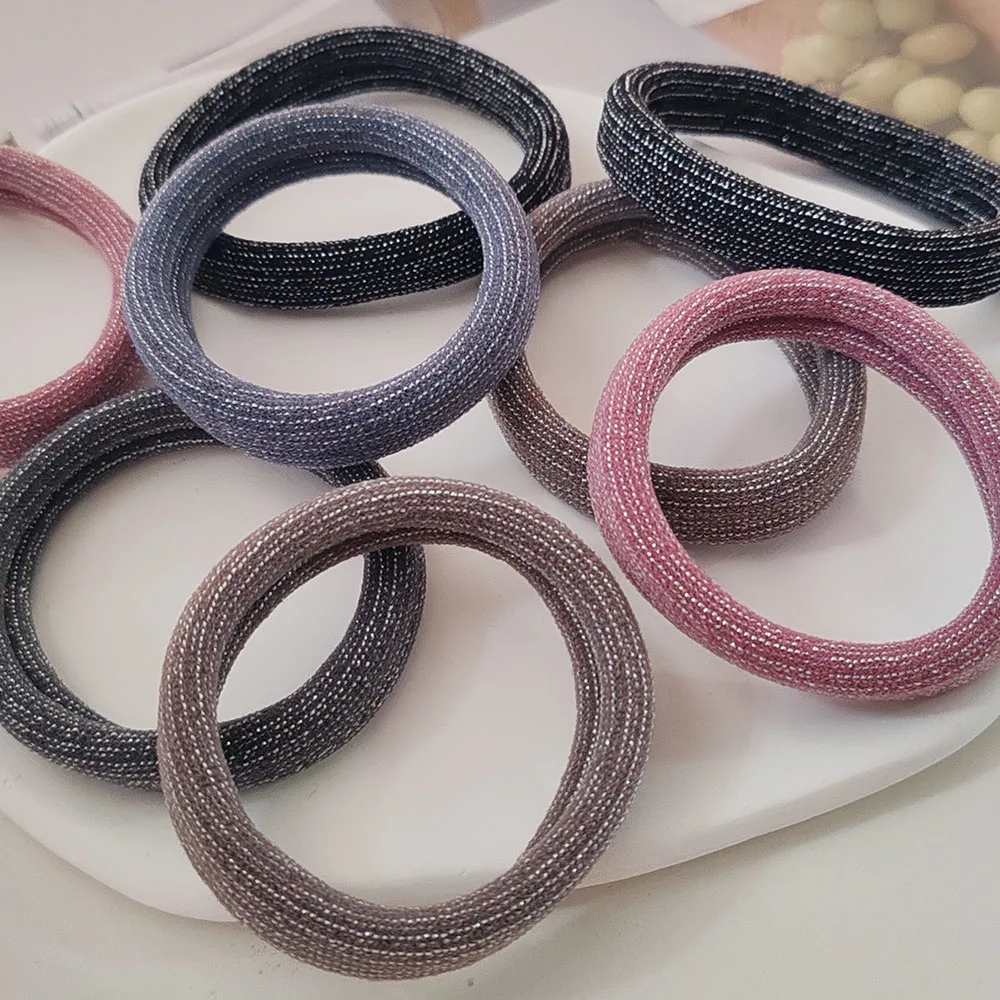 6 Stück modische europäische und amerikanische elastische Haarbänder für Frauen und Mädchen, Haargummis, Ringe, Seil für Haar-Accessoires, Pferdeschwanz-Halter – Detail 11