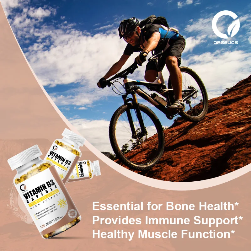 High Potency Vitamin D3 50,000 IU - 120 Vegetarian Capsules - Gluten Free Non-GMO Vitamin D Supplement