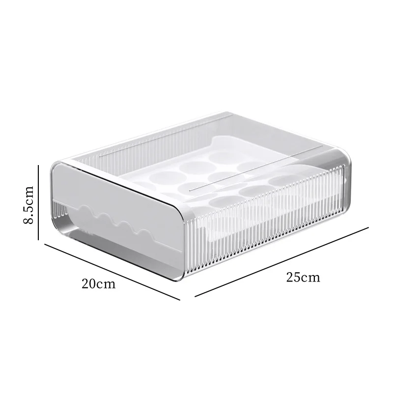 Egg Storage Box Refrigerator KitchenTray Drawer Style Egg Shelf Household Organization Large Capacity Barrier Insects Container