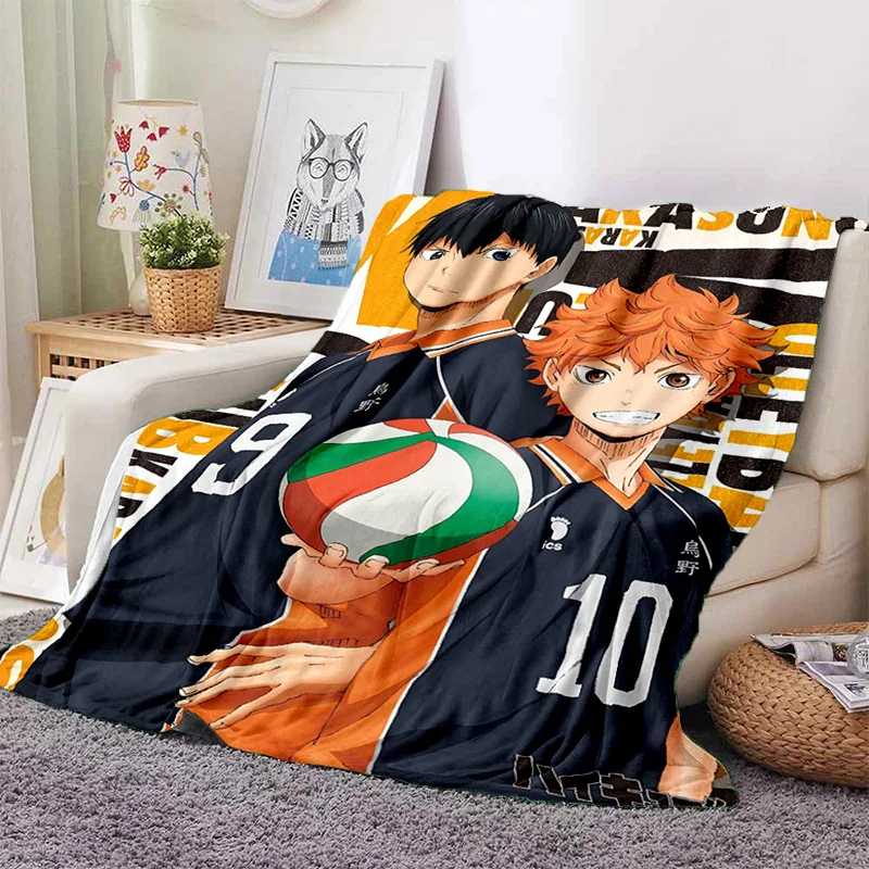 Haikyuu Manga Theme Blanket Set: Hinata Shoyo Tobio Kageyama Bed Throw Soft Bedding Gift with Sofa Cover