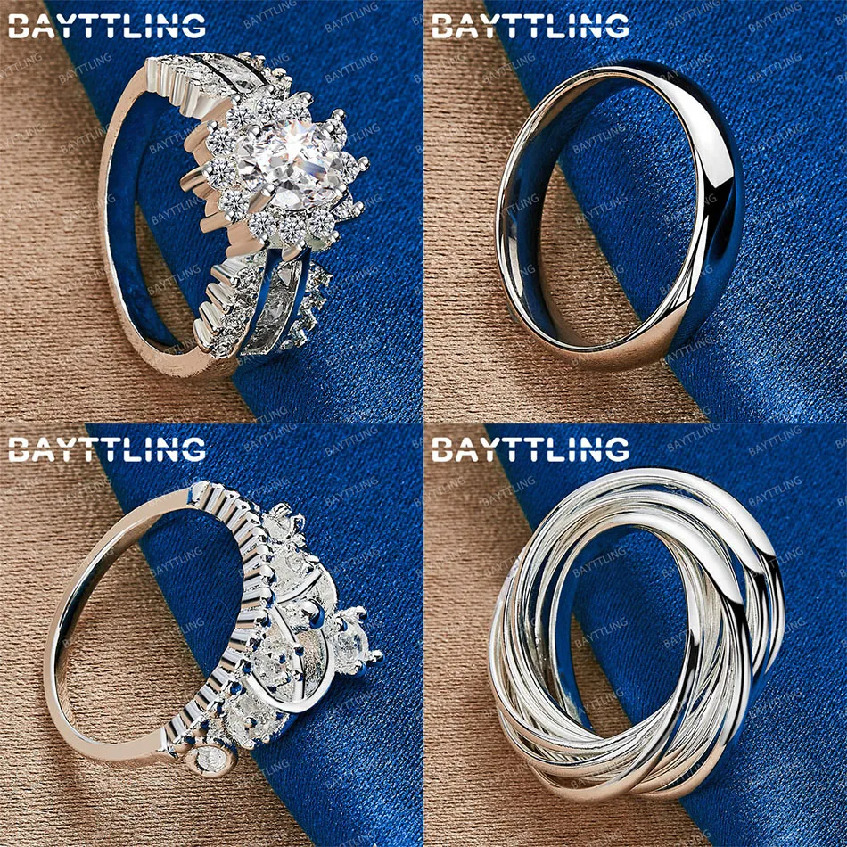 

Fashion 925 sterling silver 7/8/9/10 exquisite crown snowflake zircon ring for women temperament charm jewelry gift