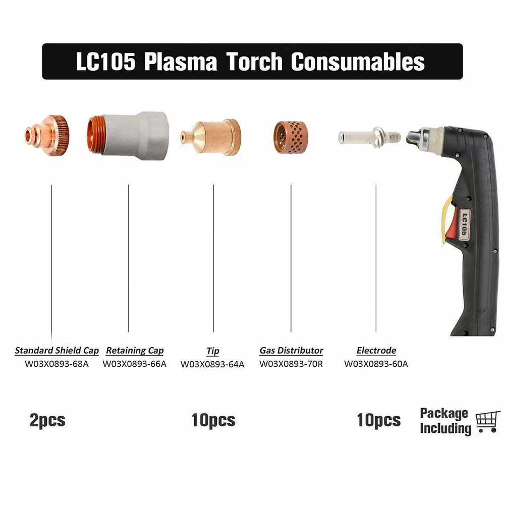 

Plasma Torch Guard Ref KP2845 3 WSP 24017 2pcs, Extend Plasma Torch Lifespan, LC105 Tomahawk 1538 Compatibility