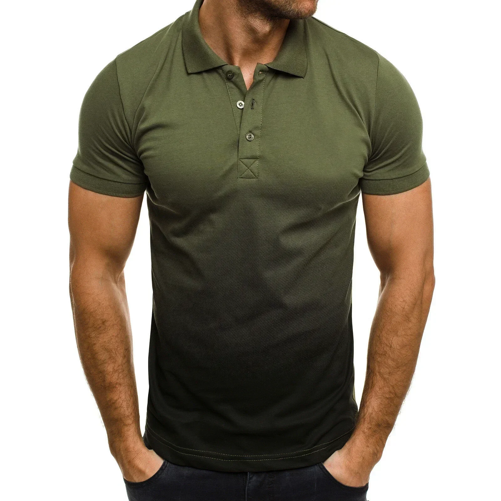 MRMT 2025 Polo da uomo nuove di zecca T-shirt sportiva casual da uomo Risvolto 3D Gradiente Polo da uomo a maniche corte Maschile Top Tees