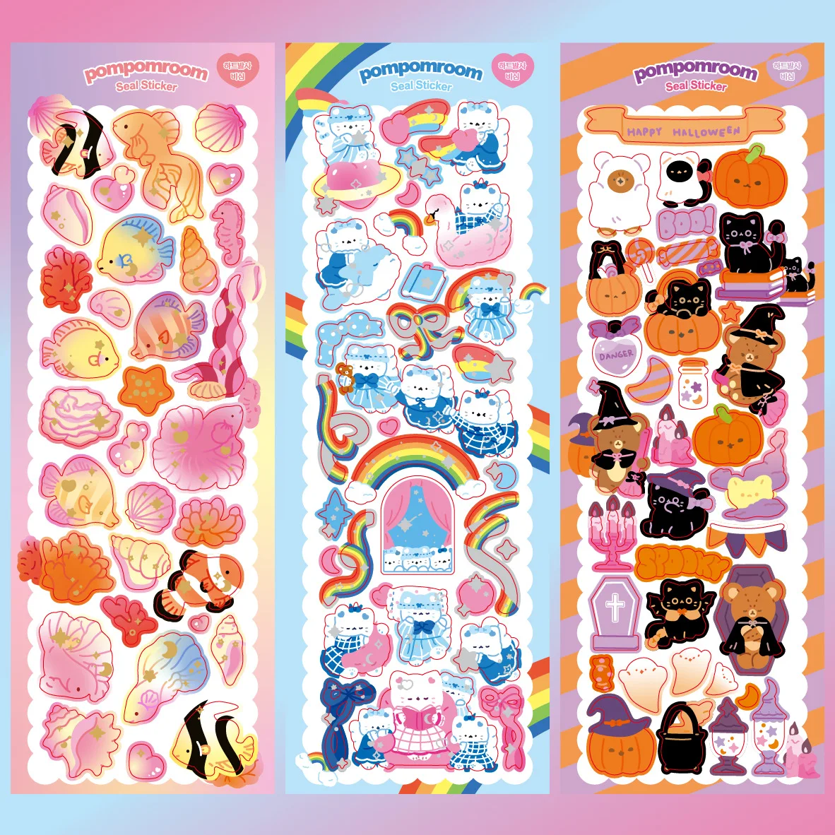 Kawaii Ins Hot Stamping Rainbow Cartoon Cute Stickers Handmade Love DIY Idol Card Deco Scrapbooking Sticker Korean Stationery - Image 3