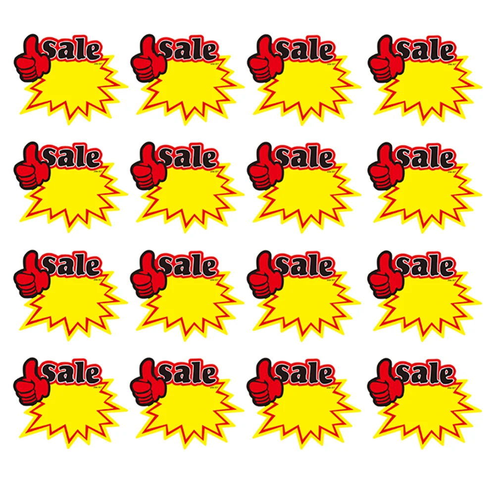 50 Pcs Commodity Price Tag Market Tags Label Sticker Advertising Stickers White Card Advertisement Sale Signs Promotional