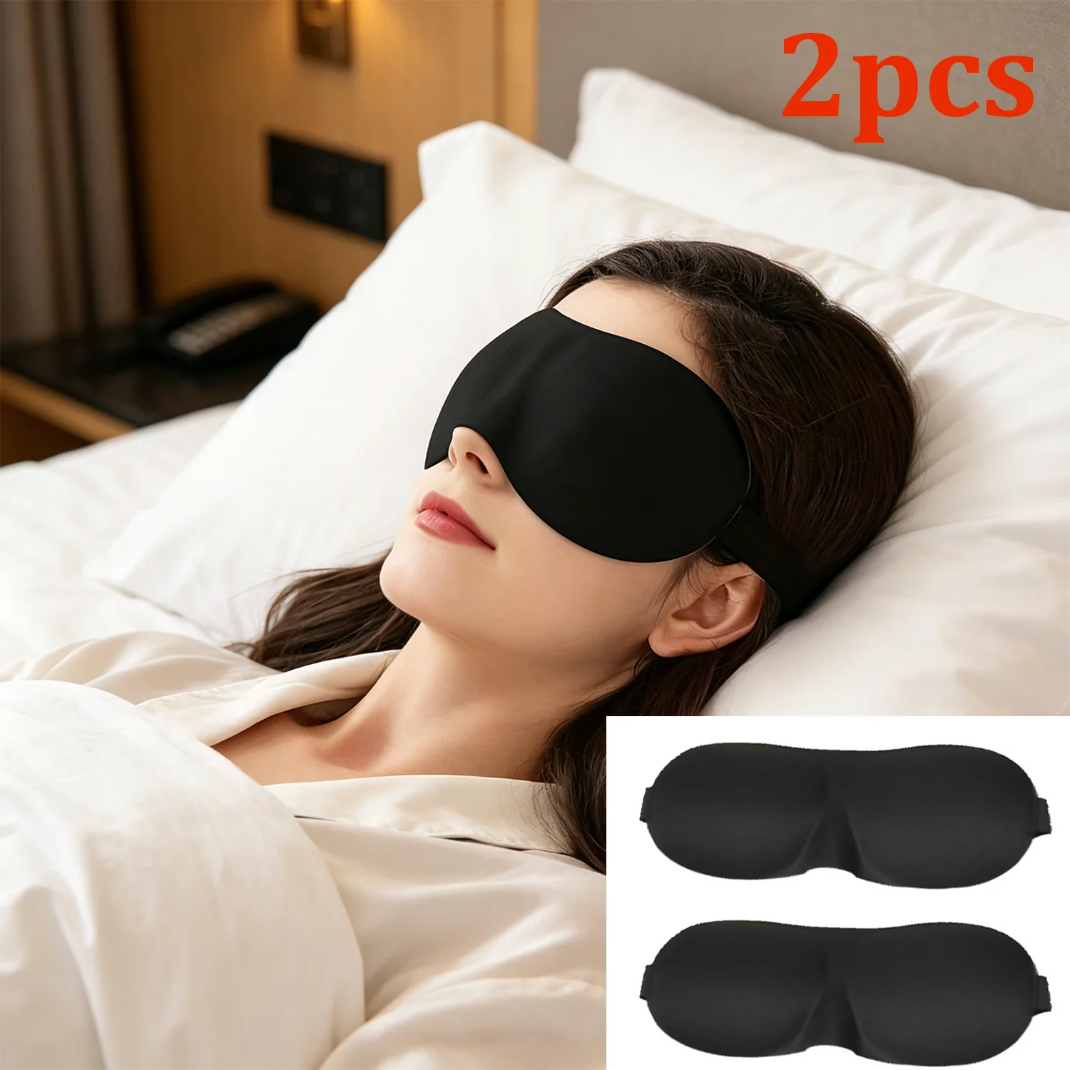 2-Pcs Blackout 3D Eye Mask Comfortable Sleep Aid Eyeshade With Elastic Sponge Convenient Mask For Outdoor Travel, Yoga Nak Masks