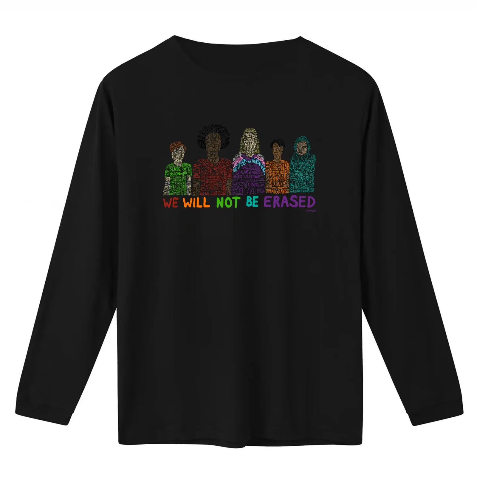 We Will Not Be Erased T-Shirt Summer Casual Cotton Tee Oversized Streetwear Tops Vintage Graphic Print Unisex Men Women