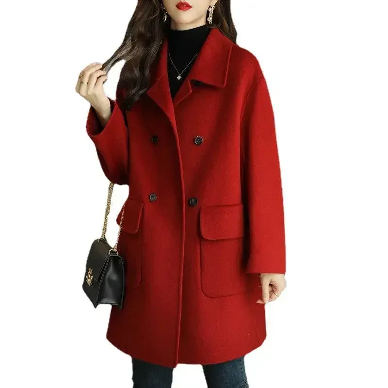 2023 New Winter Coat Thickened Korean Version Slimming Women Coat Mid Length Version Elegant Versatile Warm Coats for Women