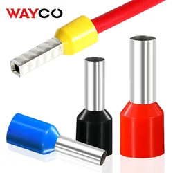 100PCS Tubular Crimp Terminals Electrical Wire Cable Ferrules Connectors E0508 E7508 E1008 E1508 E2508 E4009 E6012 Ring Sleeve