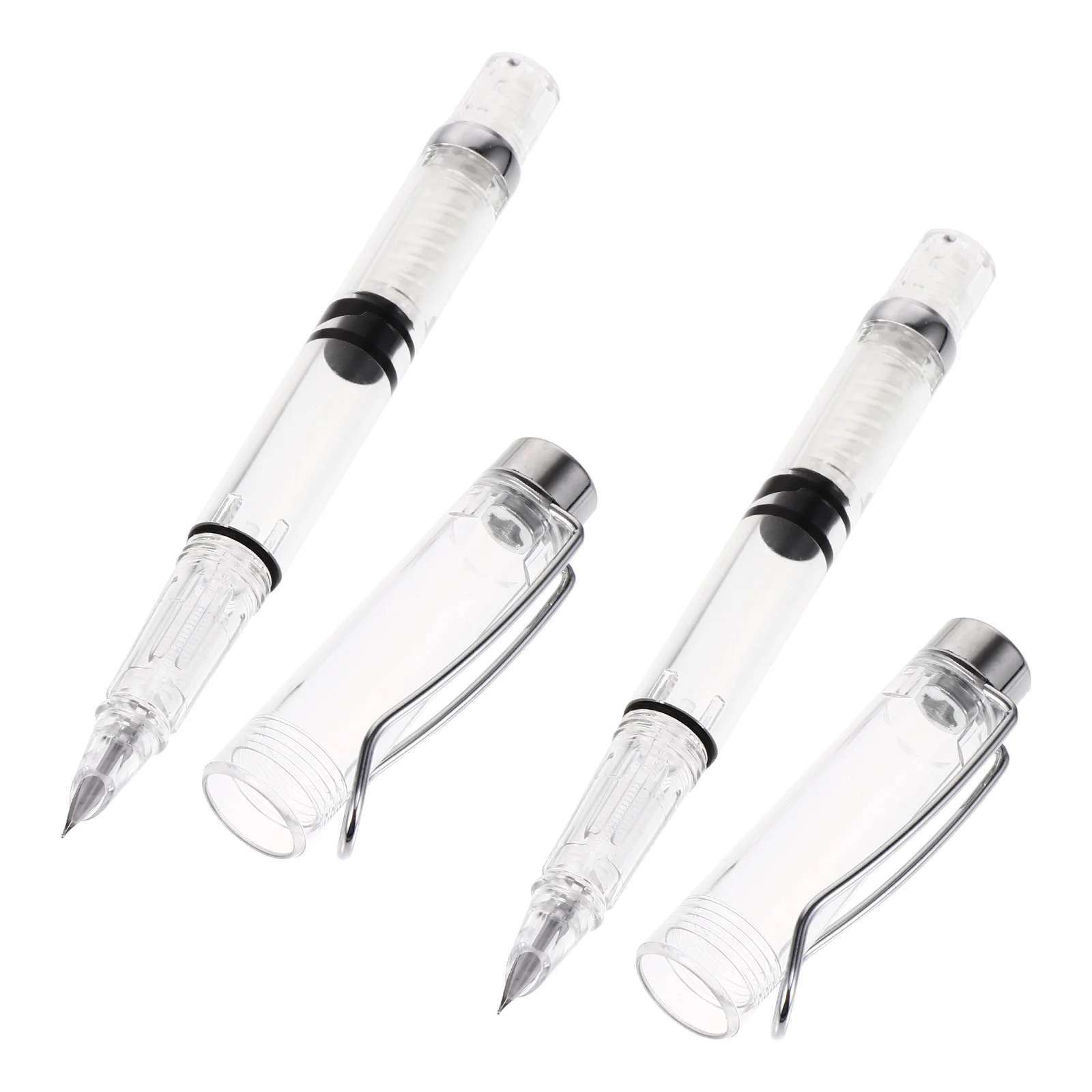 2 Pcs Pen Fountain Calligraphy Pens Mini Pocket Office School Stationery Inking Piston