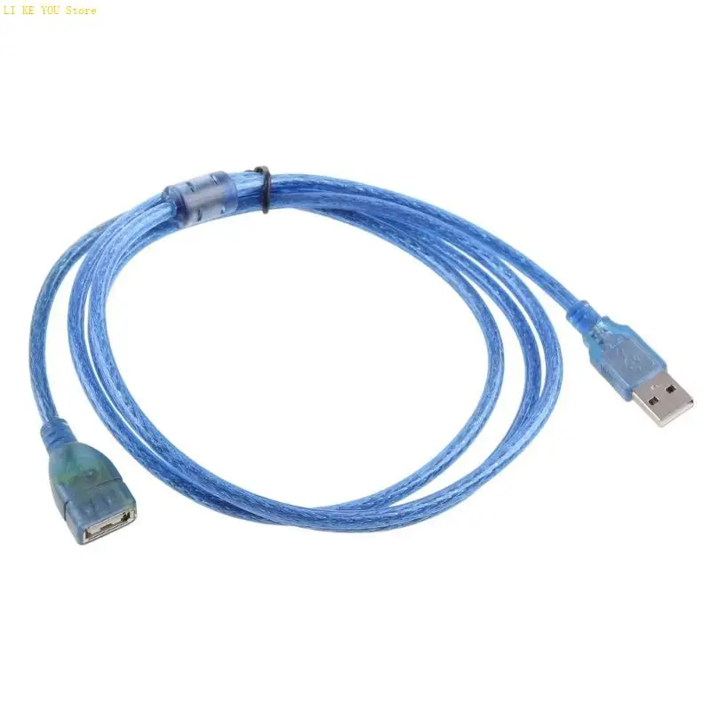 W3JE Blue USB 2.0 5ft 1.5m تمديد واضح جديد للذكور إلى موصل الكابلات الإناث