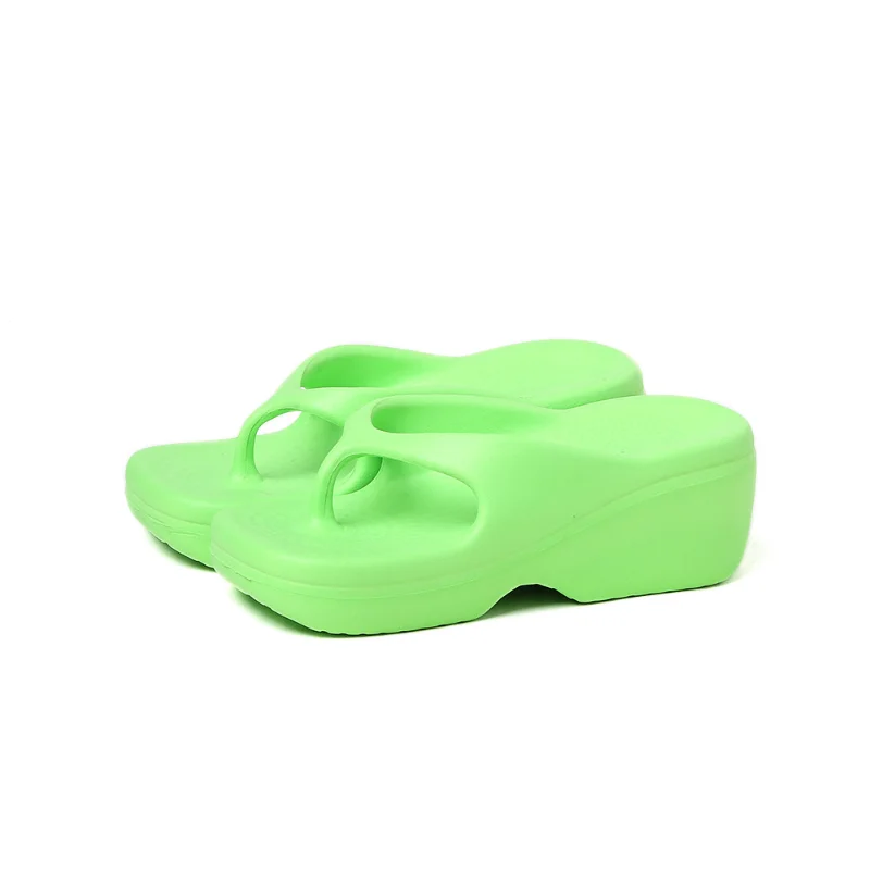 High Heels Women Shoes Sand Beach Laides Flip Flops Wedge Platform Outside Seaside Female Slides Thick-bottomed Ladies Slippers