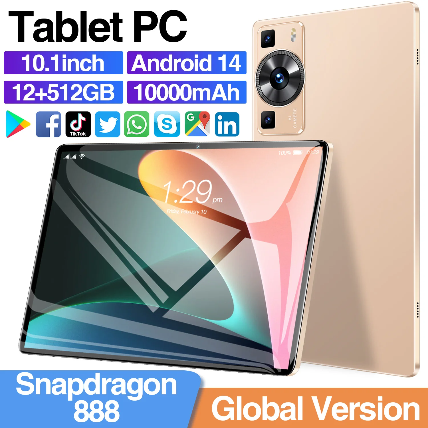 Nuevo 5G P60 Pro Global Versio Snapdrago 888 16GB + 1TB 11 pulgadas 4K Android WIFI Bluetooth tarjeta SIM Dual llamada telefónica Tablet PC