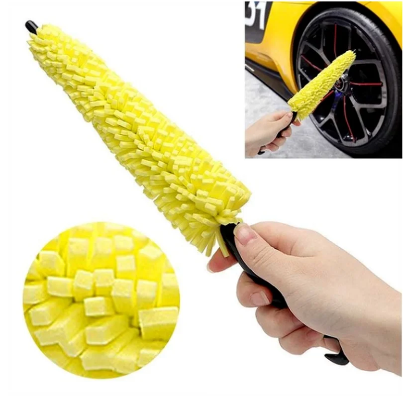 Car Wheel Brush Tire Cleaning Brush Tool Car Rim Scrubber Cleaner Duster Handle Motorcycle Truck Wheel Car Grooming Brush New