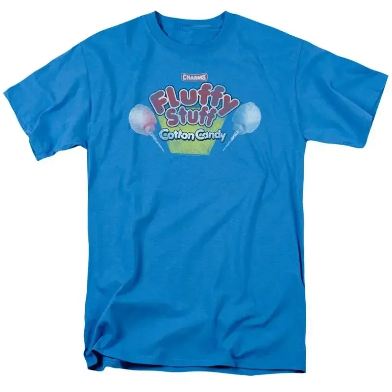 Tootsie Roll Fluffy Stuff Logo T Shirt Mens Licensed Cotton Candy Turquoise