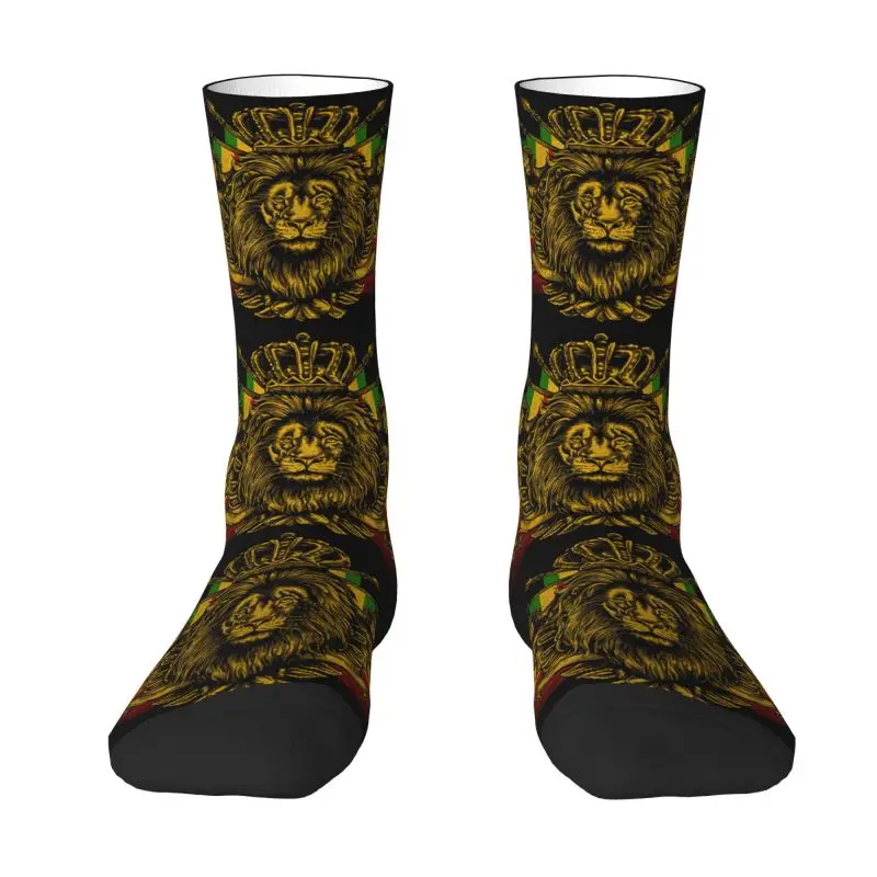 Kawaii Rastafarian Rasta Lion Socks Women Men Warm 3D Print Jamaica Flag Football Sports Socks