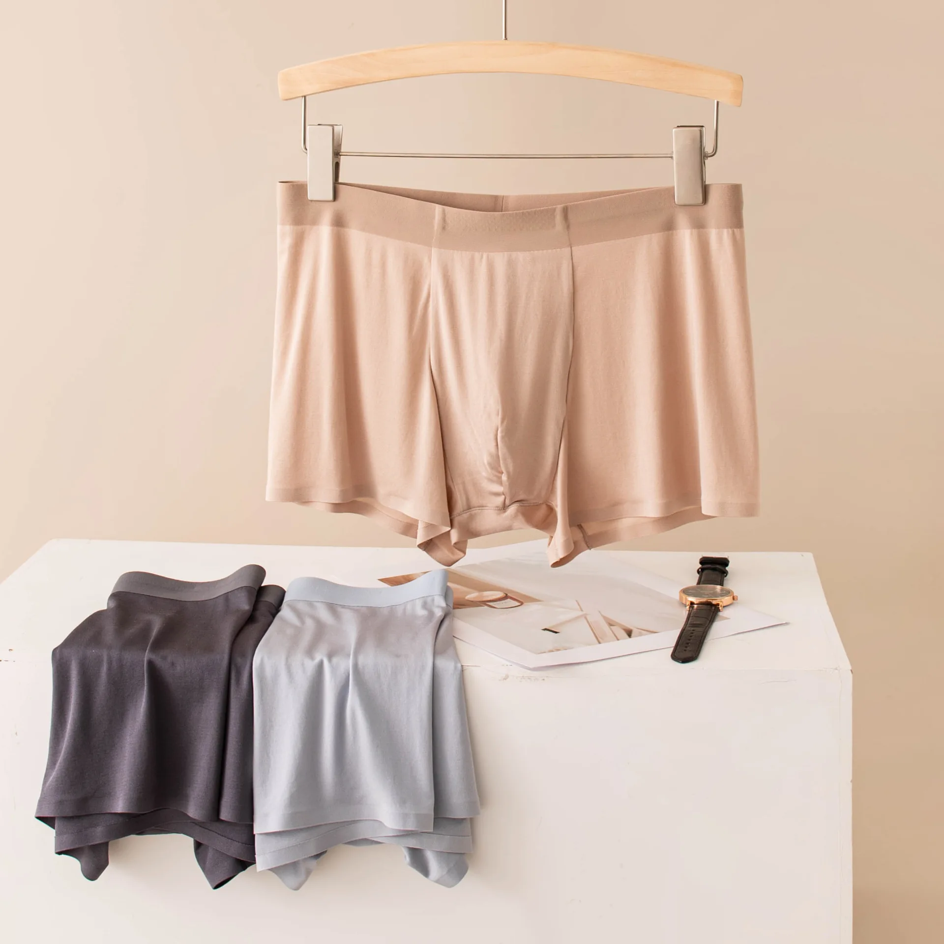 Plus Size Men Mulberry Silk Boxer Briefs Seamless High Elastic Antibacterial Sweat Absorb Soft Fit Daily Male Underwear