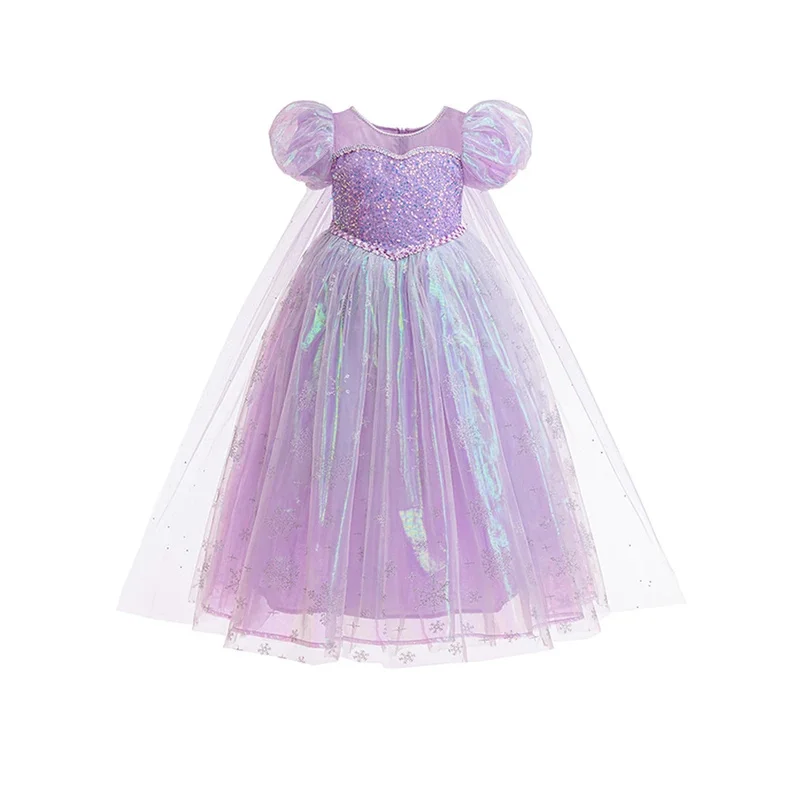 

Children Girl Princess Dress Short Sleeve Purple Skirt Ballet Tutu Girl Baby Birthday Summer Children Clothes Halloween Dress