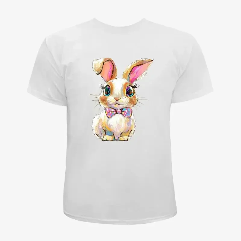 Easter Bunny with Ribbon Tee Unisex T Shirt Women Men Graphic Design T Shirt