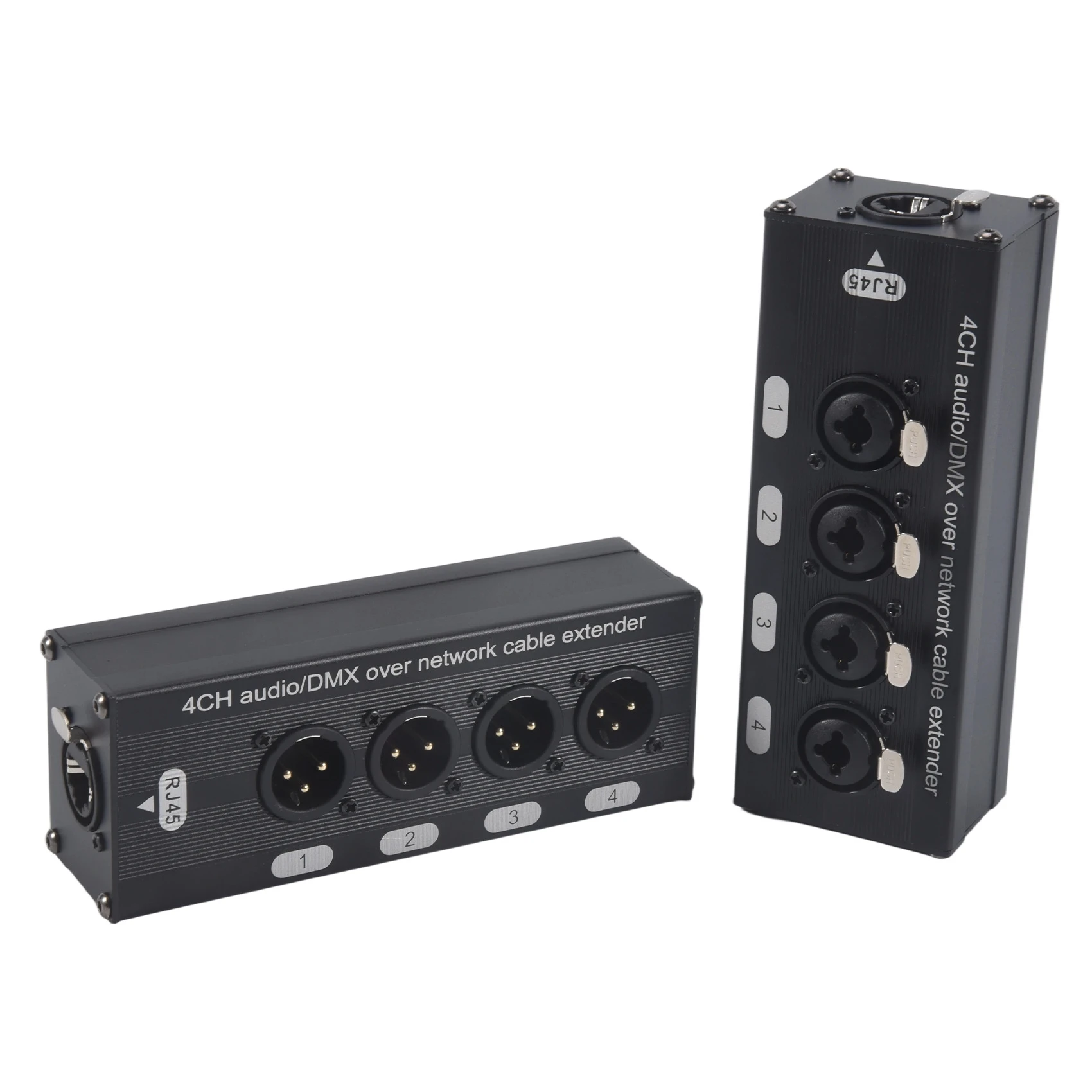 A29F-1Pair 4-Channel 3-Pin XLR Or 6.3Mm Audio And DMX Over Network Cable Extender,DMX512 Network Signal Extender Male+ Female