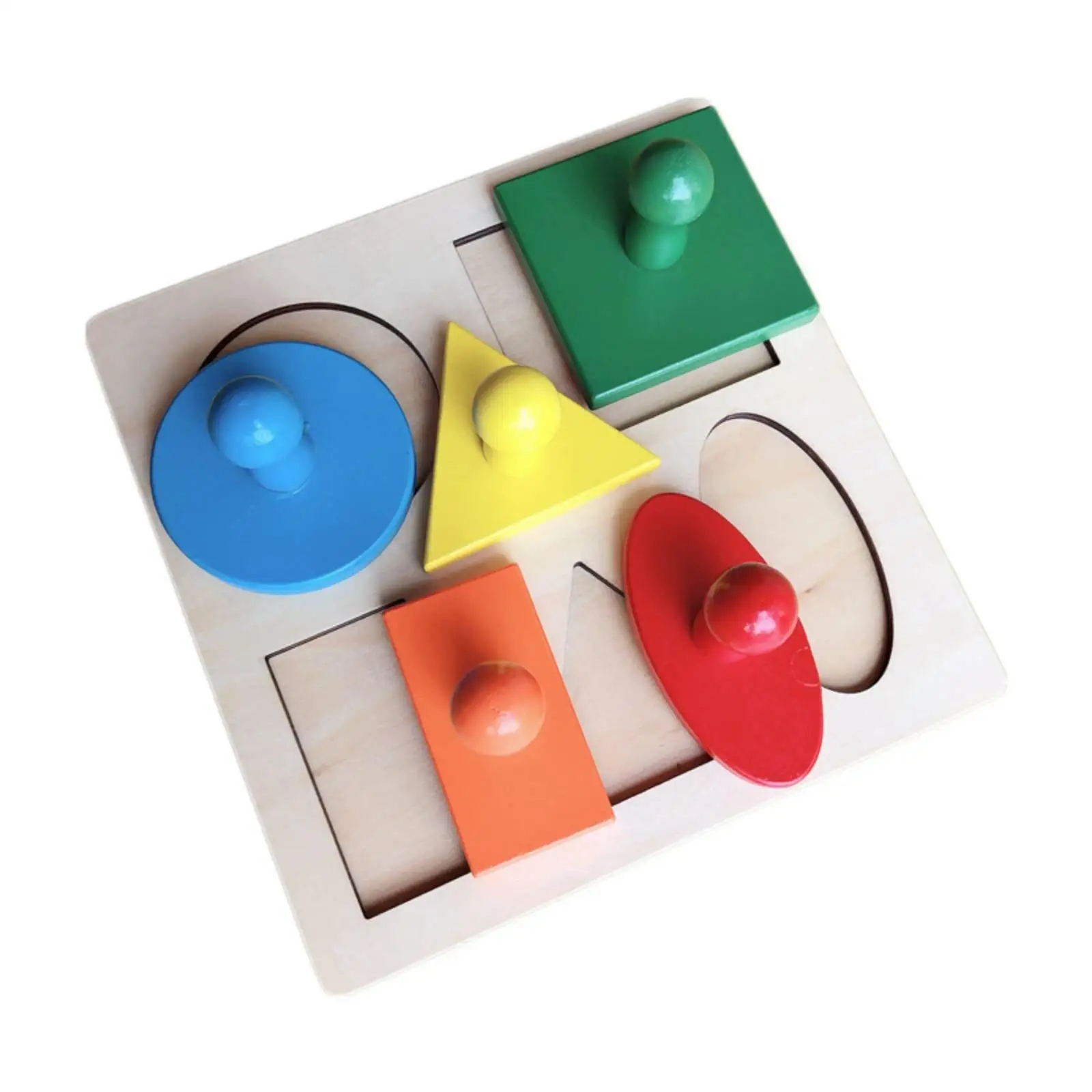 Young Child Shape Puzzle with Knobs Early Learning Young Child Knobbed Puzzle Develops Skills Matching Toy