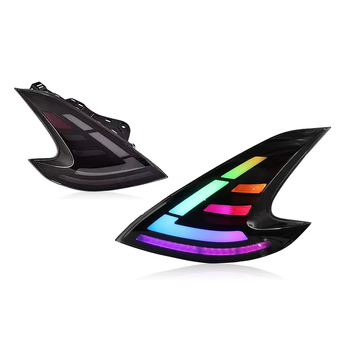 

Задние фонари RGB для Nissan 370z 2013-2019, последовательные задние фонари, динамические поворотные ходовые огни, вилка и Pla, автоаксессуары