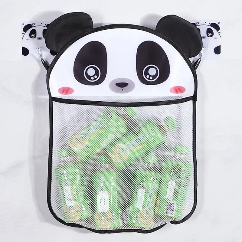 Cesta colgante de ducha de animales de dibujos animados, bolsa de malla bonita, organizador de almacenamiento para el baño, soporte para niños, bolsa de red para juguetes de agua para baño de bebé