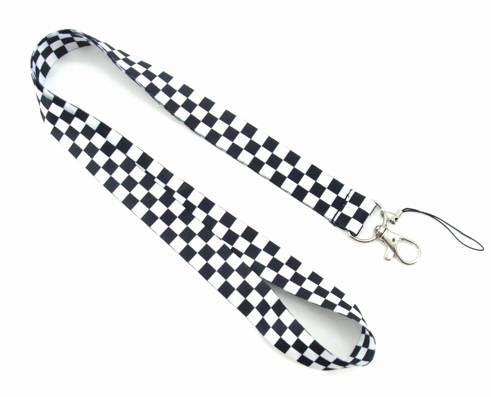 Cartoon checkered Key Lanyard ID Badge Holders Animal Phone Neck Straps with Keyring Phone Accessories D029