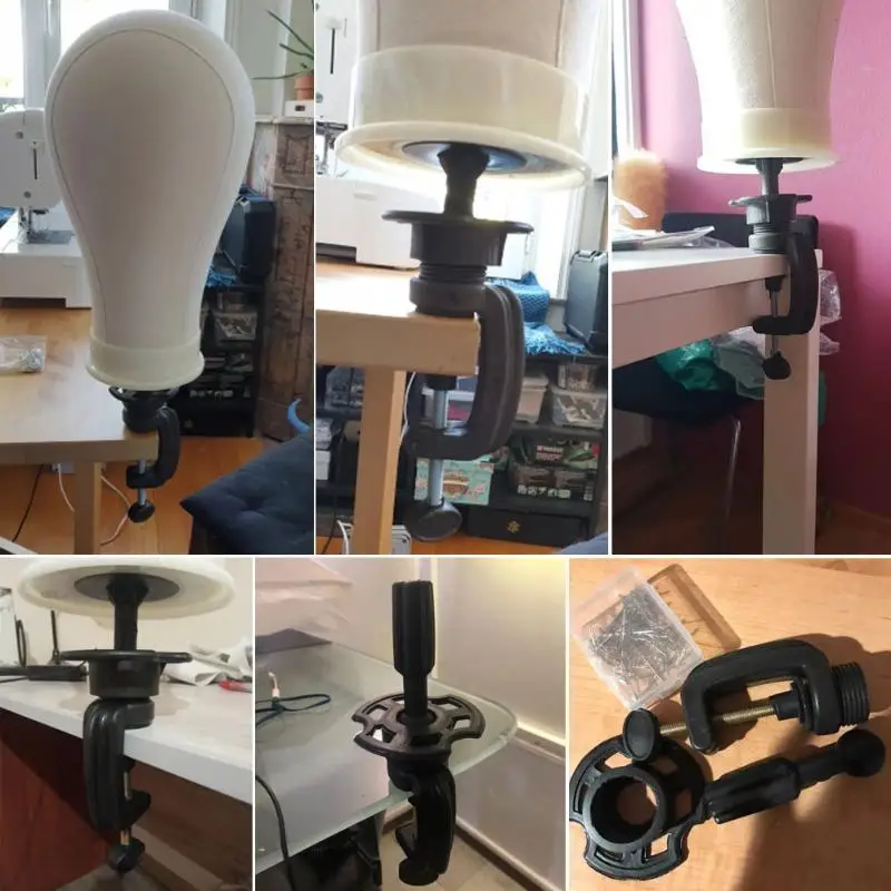 New Wig Mannequin Head Stand For Table Training Head Stand Adjustable Cosmetology Manikin Stand Hairdressing Head Model Hold