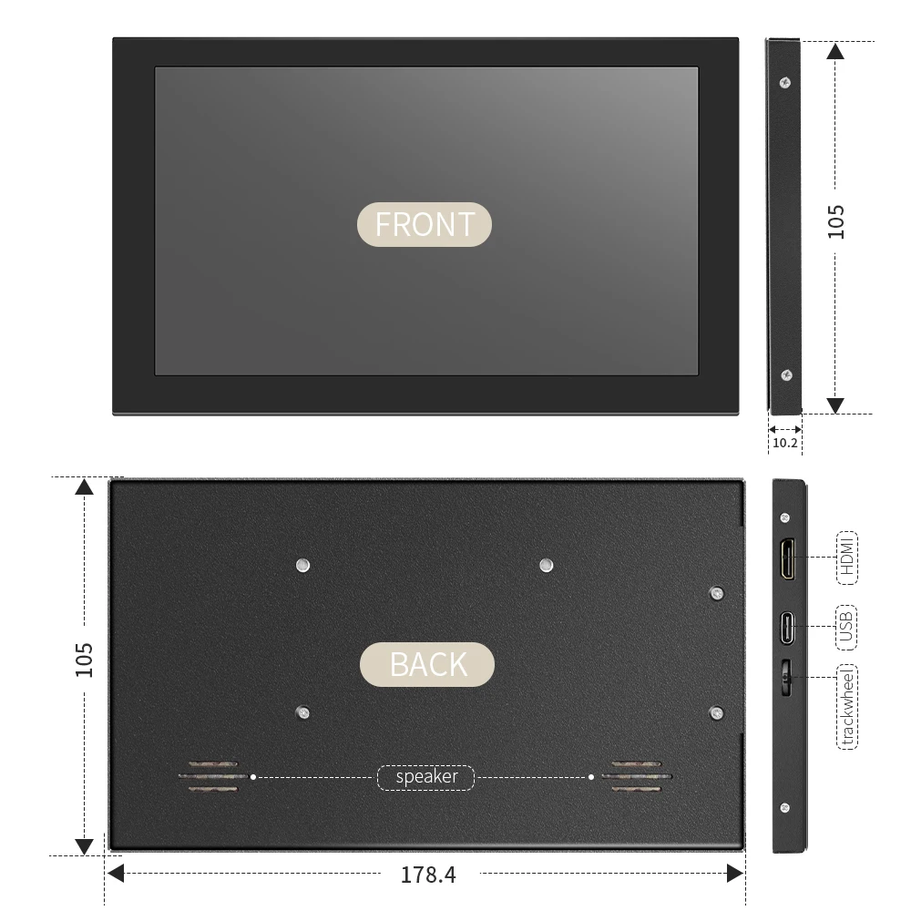 Imagem -05 - Brasil Capacitivo Lcd Touch Screen Panel Polegada Pontos Ips 1024x600 Full hd Hdmi Monitor de Jogos Display pc Raspberry pi