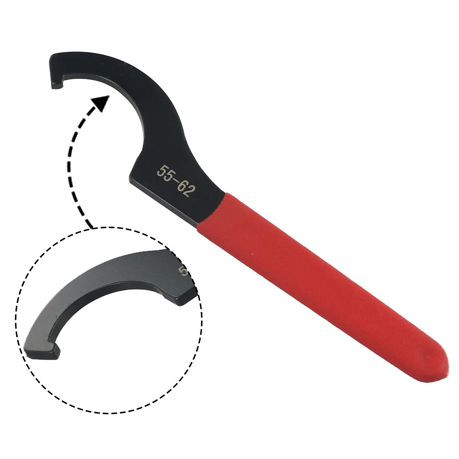 45-48HRC Hakenschlüssel mit rutschfestem Griff, schwarz oxidiert, für Rundmuttern, Typ C, 38-42 mm/45-52 mm/55-62 mm/68-72 mm Werkzeug – Detail 26