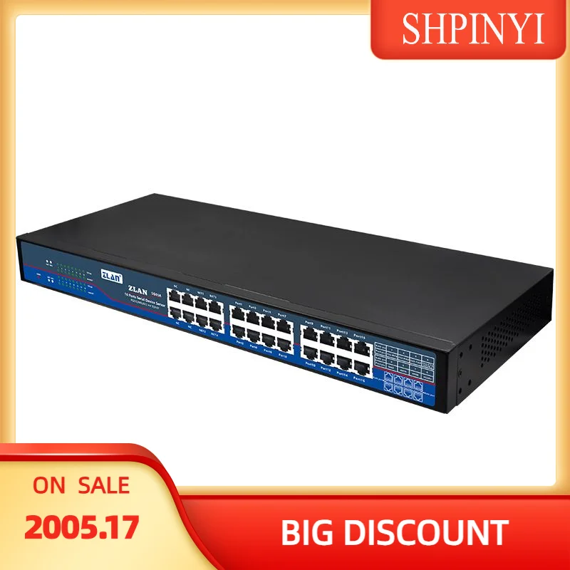 16 port Isolating serial to Ethernet TCP IP Converter Modbus RTU TCP industrial gateway ZLAN5G00A