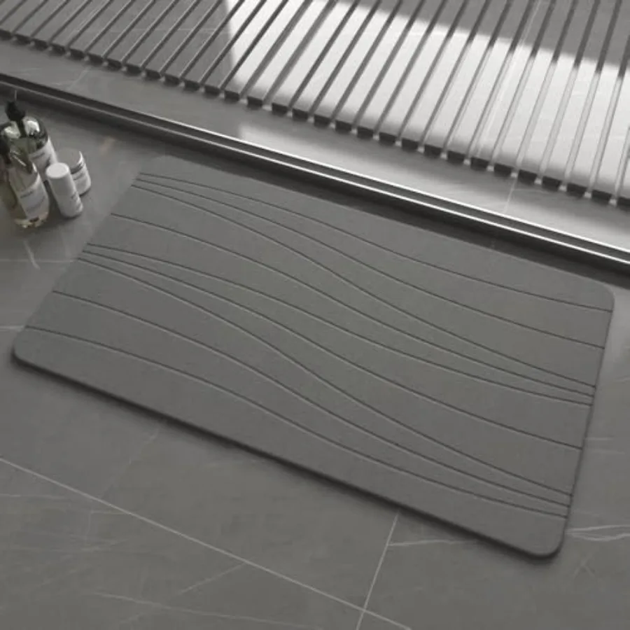 

Extra Large Stone Bath Mat 30'' x 17'' Diatomaceous Earth Non-Slip Stone Shower Mat Super Absorbent Diatomite Stone Mats for Ba